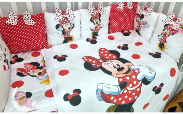 Set Paracolpi Minnie Rossa con copripiumino sfoderabile - Image 3
