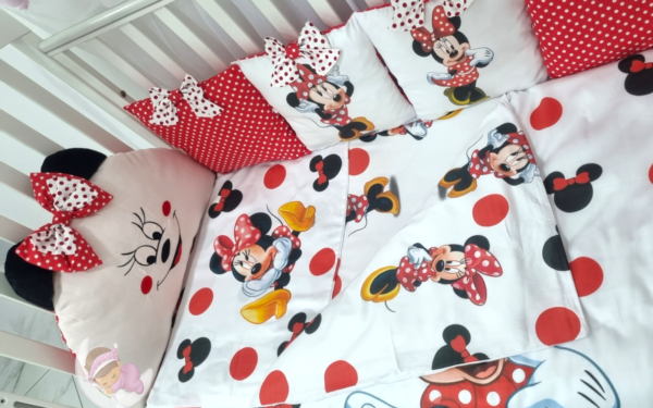 Set Paracolpi Minnie Rossa con copripiumino sfoderabile - Image 2