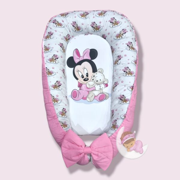 Riduttore Nido con stampa digitale e cuscino anatomico Minnie Baby con Orsetto - Image 2