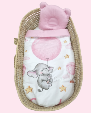 Set per passeggino 3pz - Elefantino Rosa