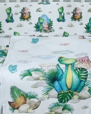 Set Paracolpi Slim Dinosauri con copripiumino sfoderabile