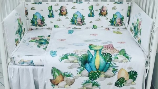 Set Paracolpi Slim Dinosauri con copripiumino sfoderabile
