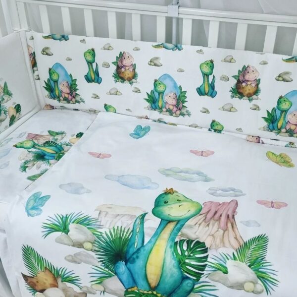 Set Paracolpi Slim Dinosauri con copripiumino sfoderabile - Image 3