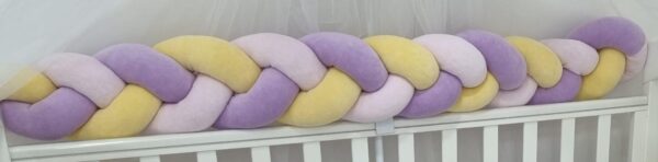 Treccia di velluto (paracolpi intrecciato) - Rosa, Lilla e Giallo